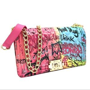 Pink/Yellow Graffiti Jelly Shoulder Bag
